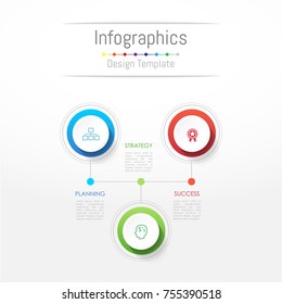 Infographic design elements for your business data with 3 options, parts, steps, timelines or processes. Vector Illustration.