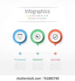 Infographic design elements for your business data with 3 options, parts, steps, timelines or processes. Vector Illustration.