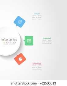 Infographic design elements for your business data with 3 options, parts, steps, timelines or processes. Circle round concept, Vector Illustration.