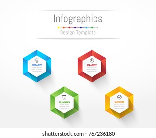 Infographic design elements for your business data with 4 options, parts, steps, timelines or processes. Vector Illustration.