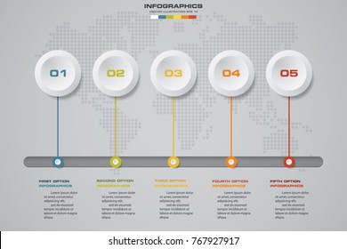 Infographic design elements for your business with 5 options. 5 steps timeline presentation. EPS 10.