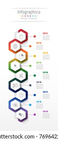 Infographic design elements for your business data with 9 options, parts, steps, timelines or processes. Vector Illustration.