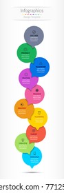 Infographic design elements for your business data with 10 options, parts, steps, timelines or processes. Vector Illustration.