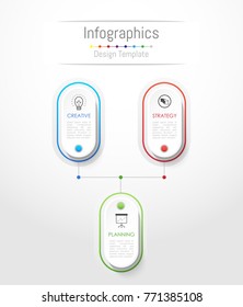 Infographic design elements for your business data with 3 options, parts, steps, timelines or processes. Vector Illustration.