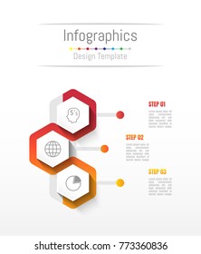 Infographic Design Elements For Your Business Data With 3 Options, Parts, Steps, Timelines Or Processes. Vector Illustration.