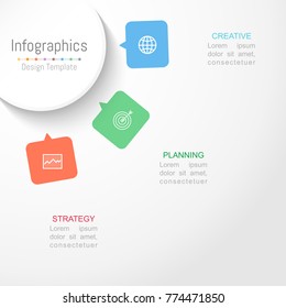 Infographic design elements for your business data with 3 options, parts, steps, timelines or processes. Circle round concept, Vector Illustration.