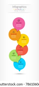 Infographic design elements for your business data with 6 options, parts, steps, timelines or processes. Vector Illustration.