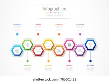 Infographic design elements for your business data with 8 options, parts, steps, timelines or processes. Vector Illustration.