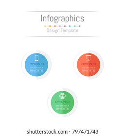 Infographic design elements for your business data with 3 options, parts, steps, timelines or processes. Vector Illustration.
