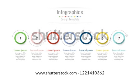 Infographic design elements for your business data with 7 options, parts, steps, timelines or processes. Vector Illustration.