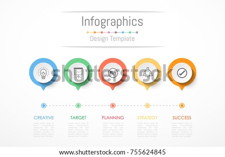Infographic design elements for your business data with 5 options, parts, steps, timelines or processes. Vector Illustration.