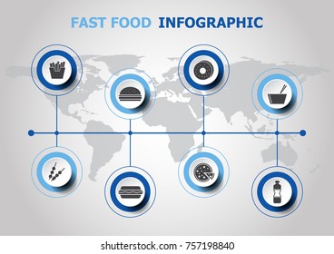 Infographic design with fast food icons, stock vector
