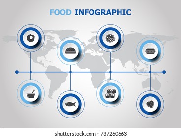 Infographic design with food icons, stock vector