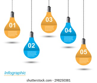 Info-graphic design in the form  light bulbs. Idea for display ranking and statistics.