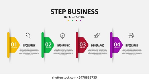 diseño infográfico con cuatro opciones o pasos. Vector Premium