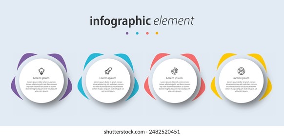 infographic design with four options or steps. Premium Vector