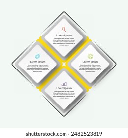 Infographic design with four options or steps, can be used for workflow diagram, info chart, web design. vector illustration.