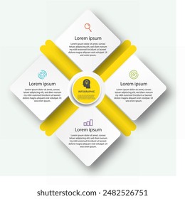 Infographic design with four options or steps, can be used for workflow diagram, info chart, web design. vector illustration.
