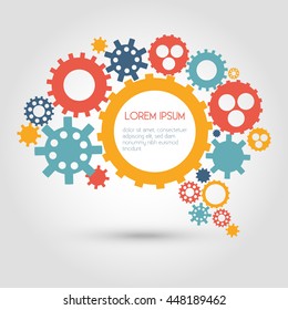 Infographic Design Gears, Brain, Idea, Creativity, Thinking - Vector Eps10