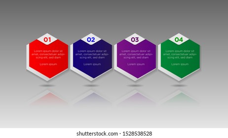 Infographic design with gradient and paper shadow effect 5 options or steps. Infographics business concept. 