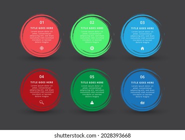 infographic design with gradient and paper shadow effect 4, 5, 6 options or steps. Infographics business concept. 