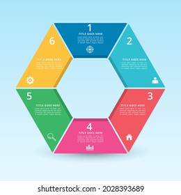 infographic design with gradient and paper shadow effect 4, 5, 6 options or steps. Infographics business concept. 