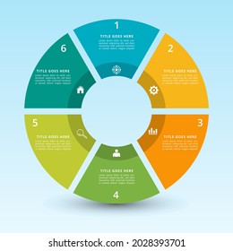 diseño infográfico con gradiente y efecto de sombra de papel 4, 5, 6 opciones o pasos. Concepto de negocios de infografía. 