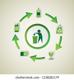 Infographic design green ecology concept. vector illustration