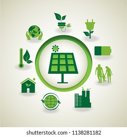 Infographic design green ecology concept. vector illustration