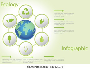  Infographic design green ecology concept vector illustration;eps10