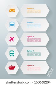 Infographic design with hexagons on the grey background. Eps 10 vector file.