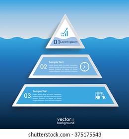 Infographic design with iceberg pyramid on the grey background. Eps 10 vector file.