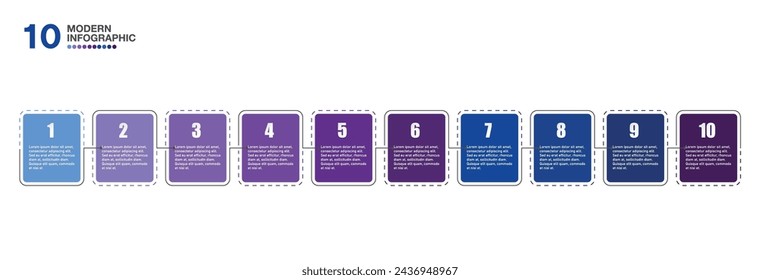 Infographic design with icons and 10 options or steps. Infographics business concept for info graphics, flow charts.