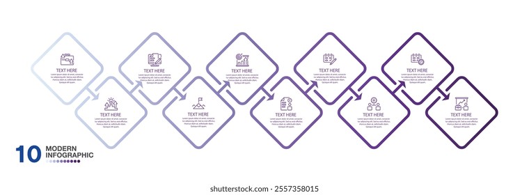 Infographic design with icons and 10 options or steps. Infographics business concept for info graphics, flow charts.