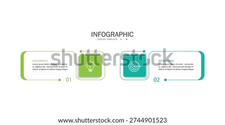 Infographic design with icons and 2 options or steps. Infographic for business concepts.