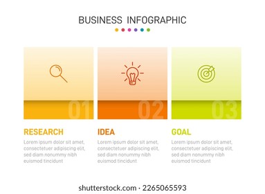 Diseño infográfico con iconos y 3 opciones o pasos. Ligera. Concepto de negocios de infografía. Se puede utilizar para gráficos de información, gráficos de flujo, presentaciones, sitios web móviles, materiales impresos.