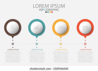 infographic design with icons and 4 options or steps. Thin line vector. Infographics business concept. Can be used for info graphics