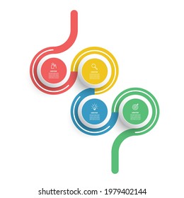 Infographic design with icons and 4 options or steps.  Infographics business concept. Can be used for info graphics, flow charts, presentations, web sites, banners, printed materials
