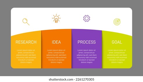 Infographic design with icons and 4 options or steps. Thin line. Infographics business concept. Can be used for info graphics, flow charts, presentations, mobile web sites, printed materials.