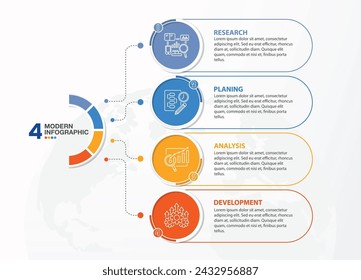 Infographic design with icons and 4 options or steps. Thin line vector. Infographics business concept for info graphics, flow charts.