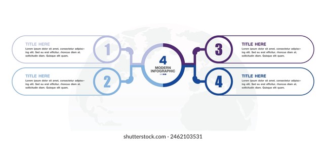 Diseño infográfico con iconos y 4 opciones o pasos. Concepto de negocio de infografía para infografía, diagramas de flujo.