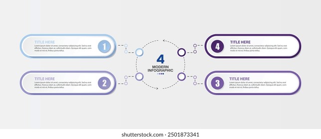 Infografik-Design mit Symbolen und 4 Optionen oder Schritten. Infografik-Geschäftskonzept für Infografiken, Flussdiagramme.