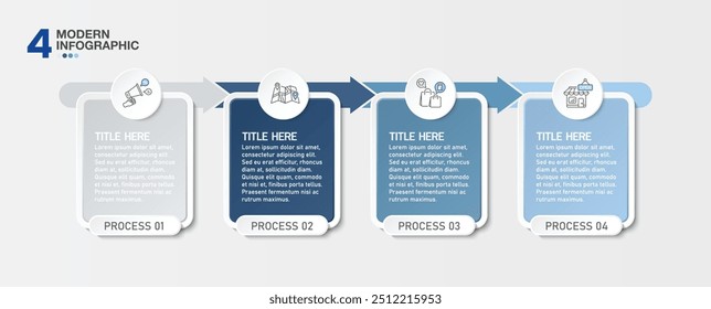Infographic design with icons and 4 options or steps. Infographics business concept for info graphics, flow charts.