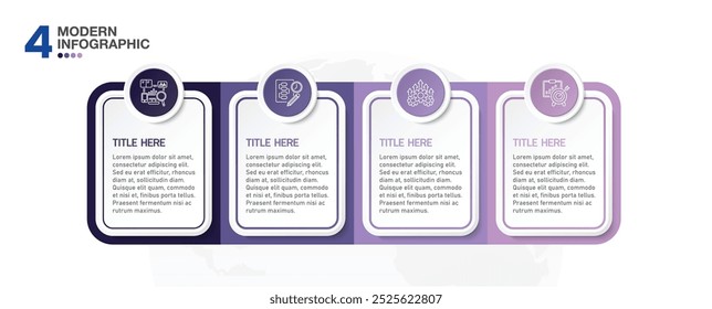 Infographic design with icons and 4 options or steps. Infographics business concept for info graphics, flow charts.