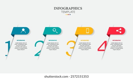 Infographic design with icons and 4 options or steps. Thin line vector. Infographics business concept. Can be used for info graphics, flow charts, presentations, web sites