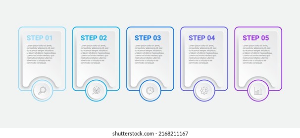 diseño infográfico con iconos y 5 opciones o pasos. infografías para el concepto de negocio