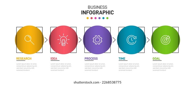 Infographic design with icons and 5 options or steps. Thin line. Infographics business concept. Can be used for info graphics, flow charts, presentations, mobile web sites, printed materials.