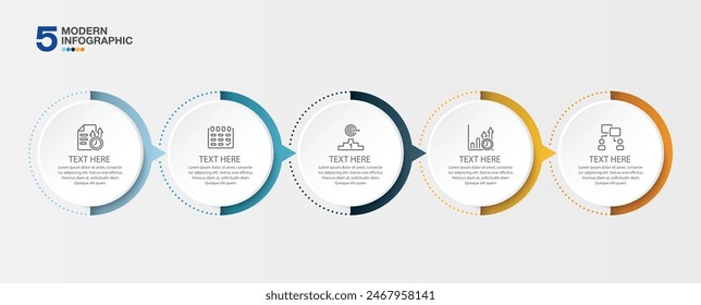 Infographic design with icons and 5 options or steps. Infographics business concept for info graphics, flow charts.