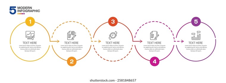 Infographic design with icons and 5 options or steps. Infographics business concept for info graphics, flow charts.