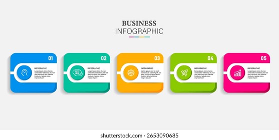 Infographic design with icons and 5 options or steps. Thin line vector. Infographics business concept. Can be used for info graphics, flow charts, presentations, web sites, banners, printed materials.
